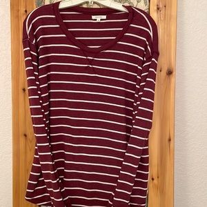 Long sleeve thermal strip top